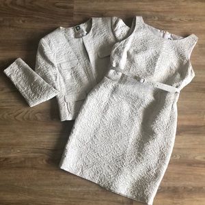 Anne Klein Gold Metallic 3-Piece Dress Set Size 10